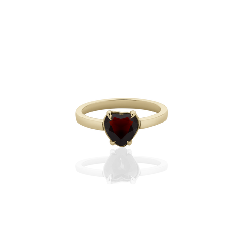 Heart Jewel Ring - 9ct Gold with Thai Garnet