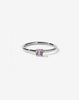 Micro Round Ring - Sterling Silver with Pink Sapphire